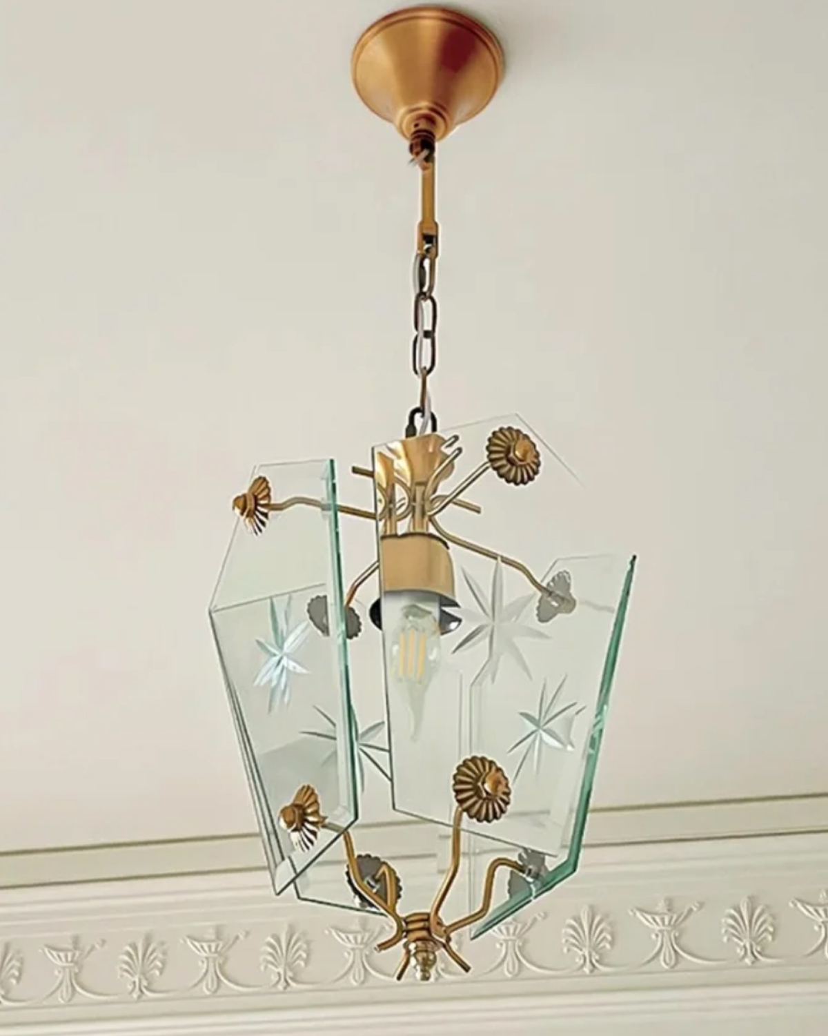 Murano Snowflake Glass Chandelier