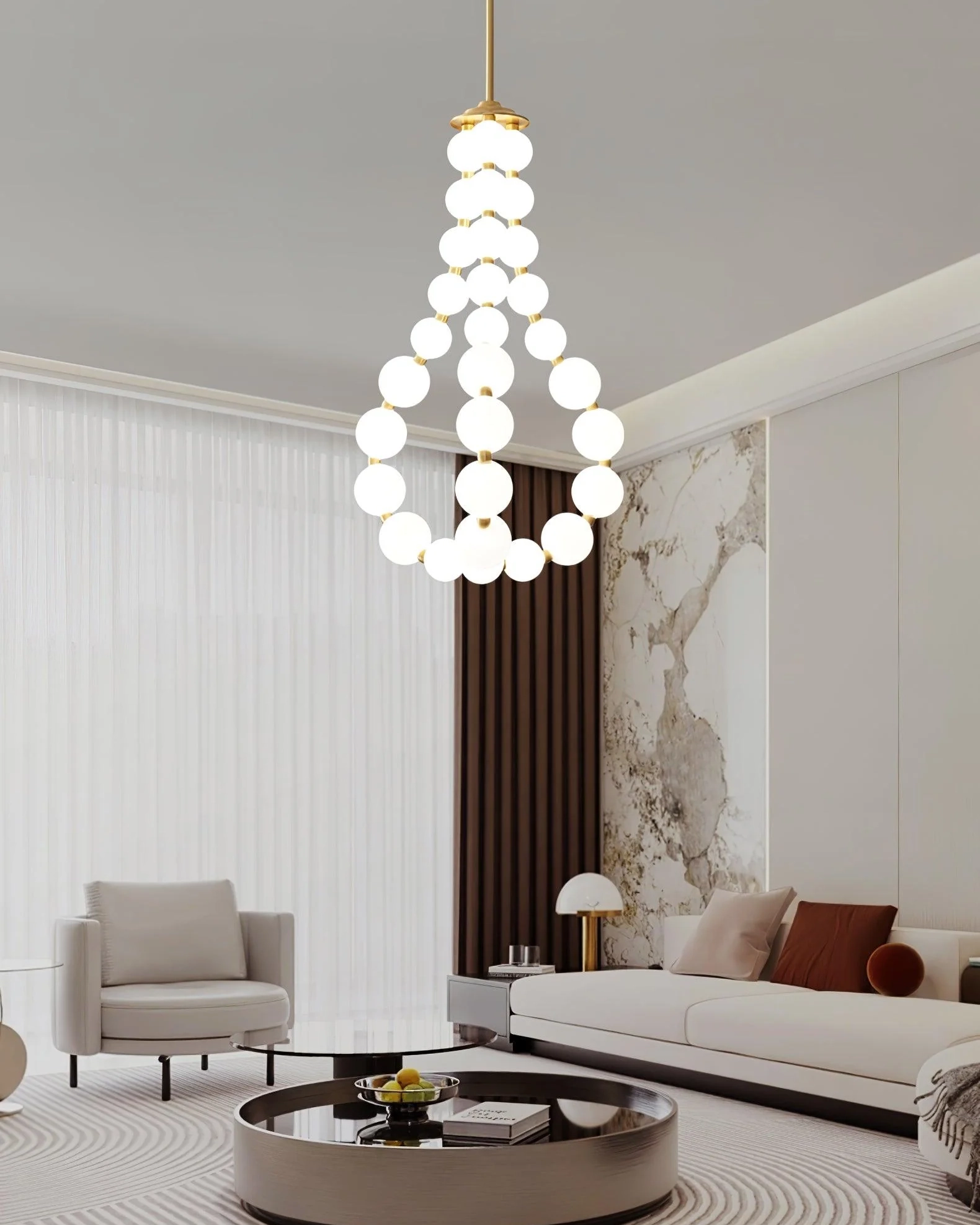 Acrylic Pearl Necklace Chandelier