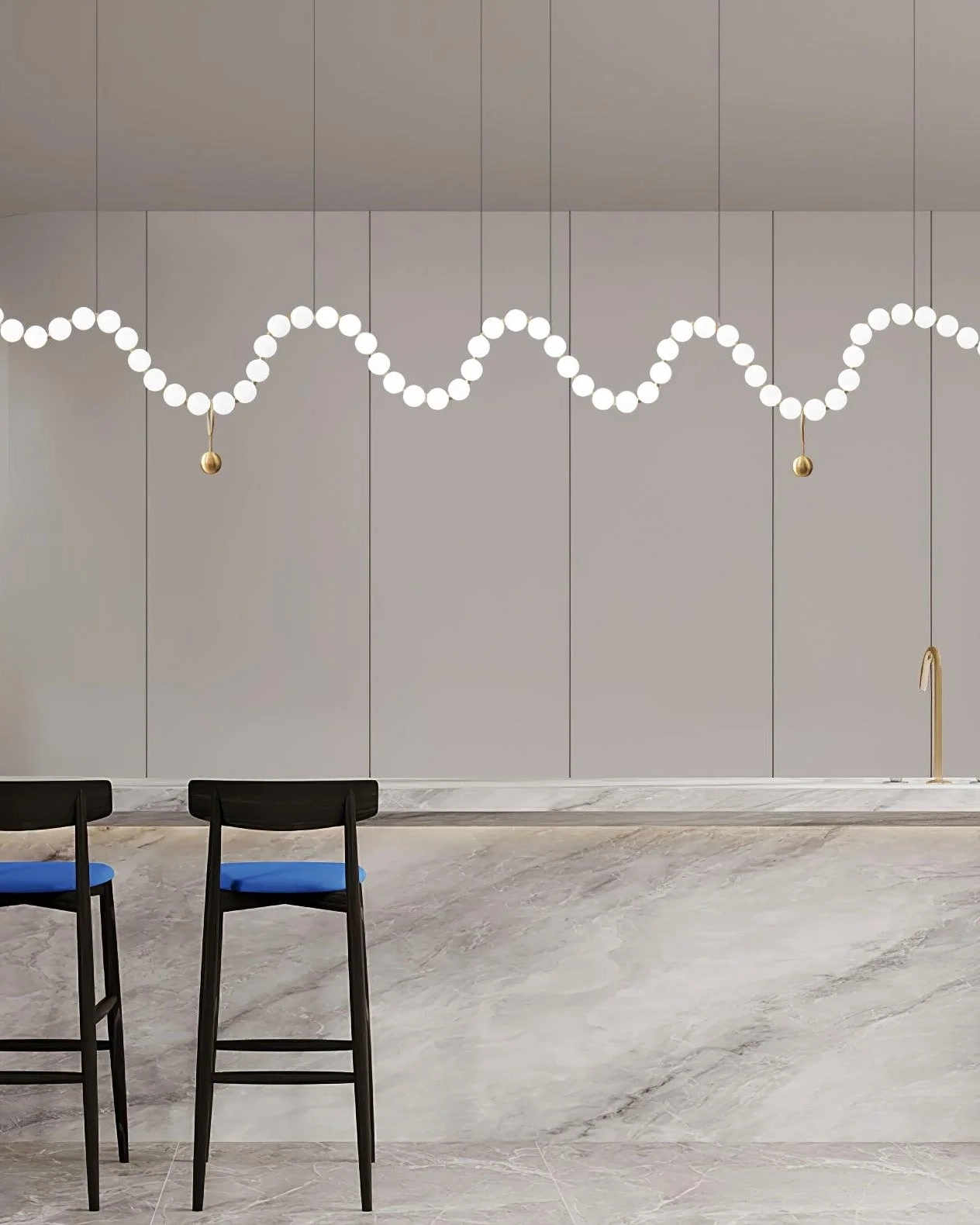 Acrylic Pearl Necklace Chandelier