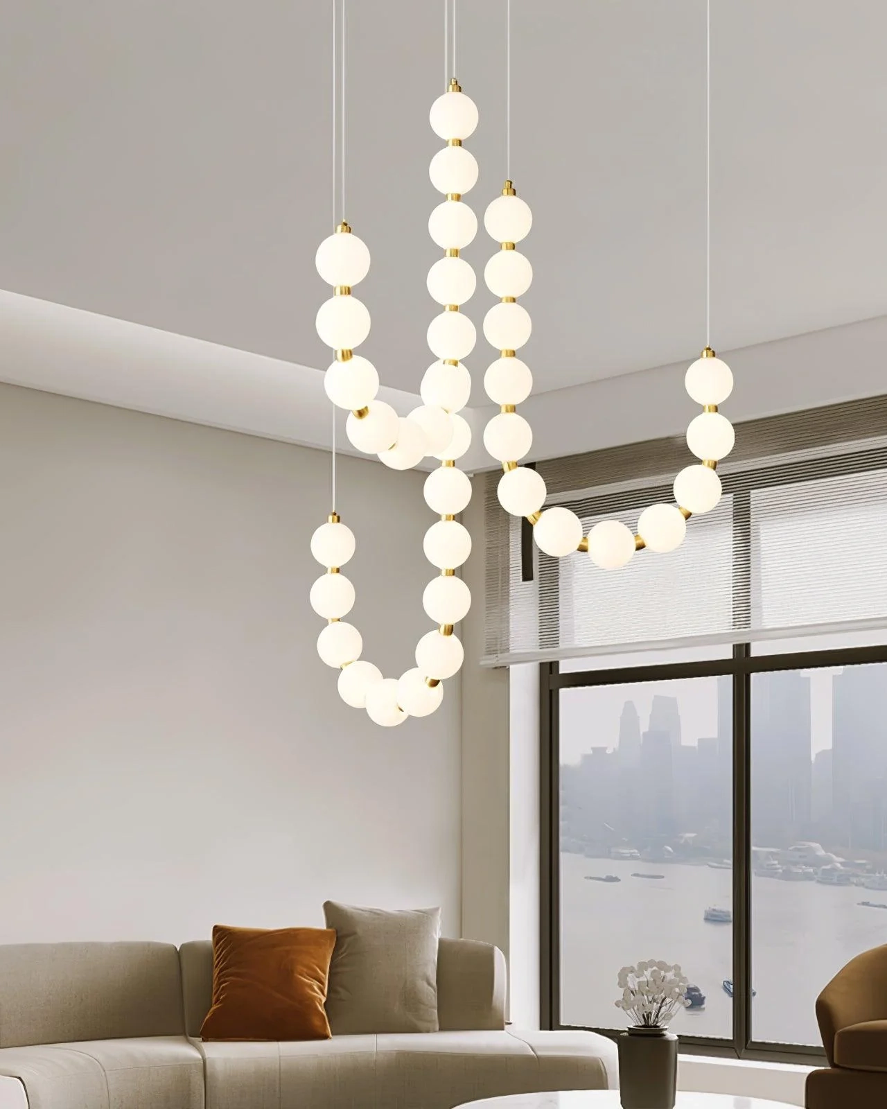 Acrylic Pearl Necklace Chandelier