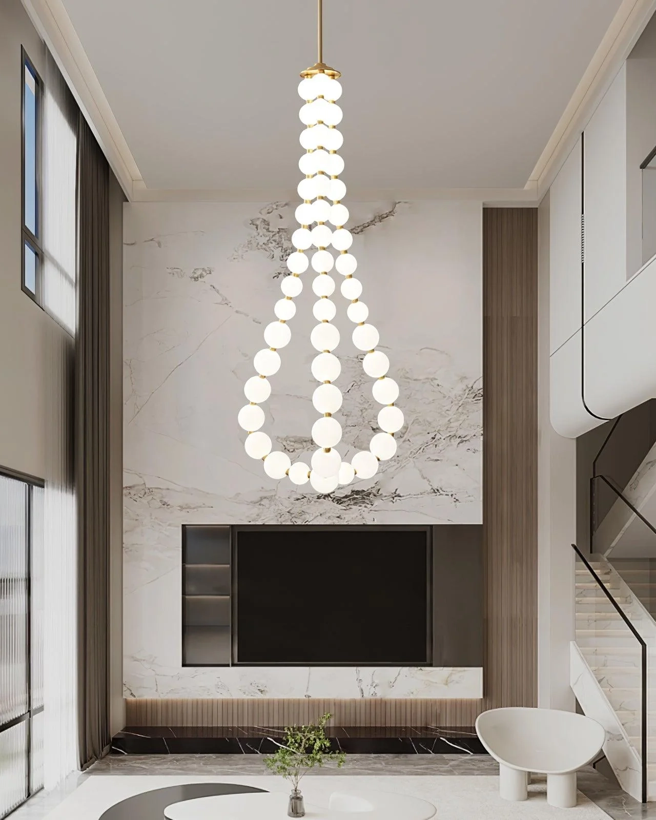 Acrylic Pearl Necklace Chandelier