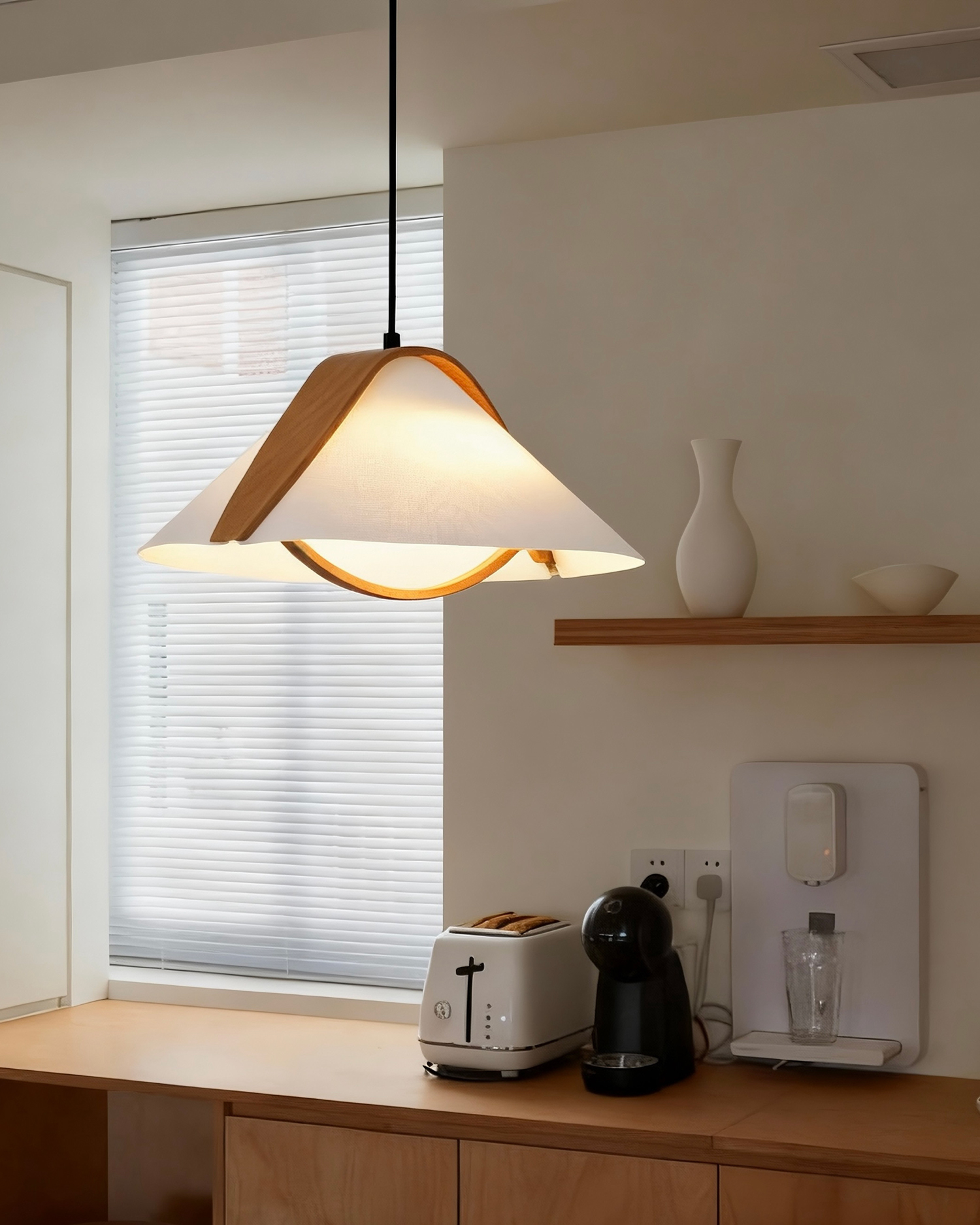 Adjustable Linen Pendant Light