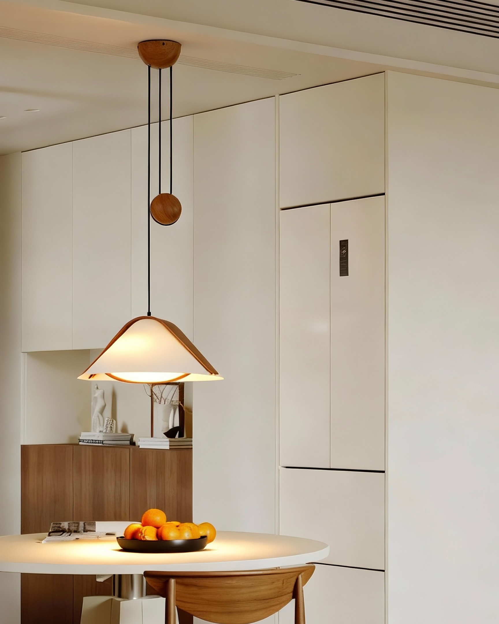 Adjustable Linen Pendant Light