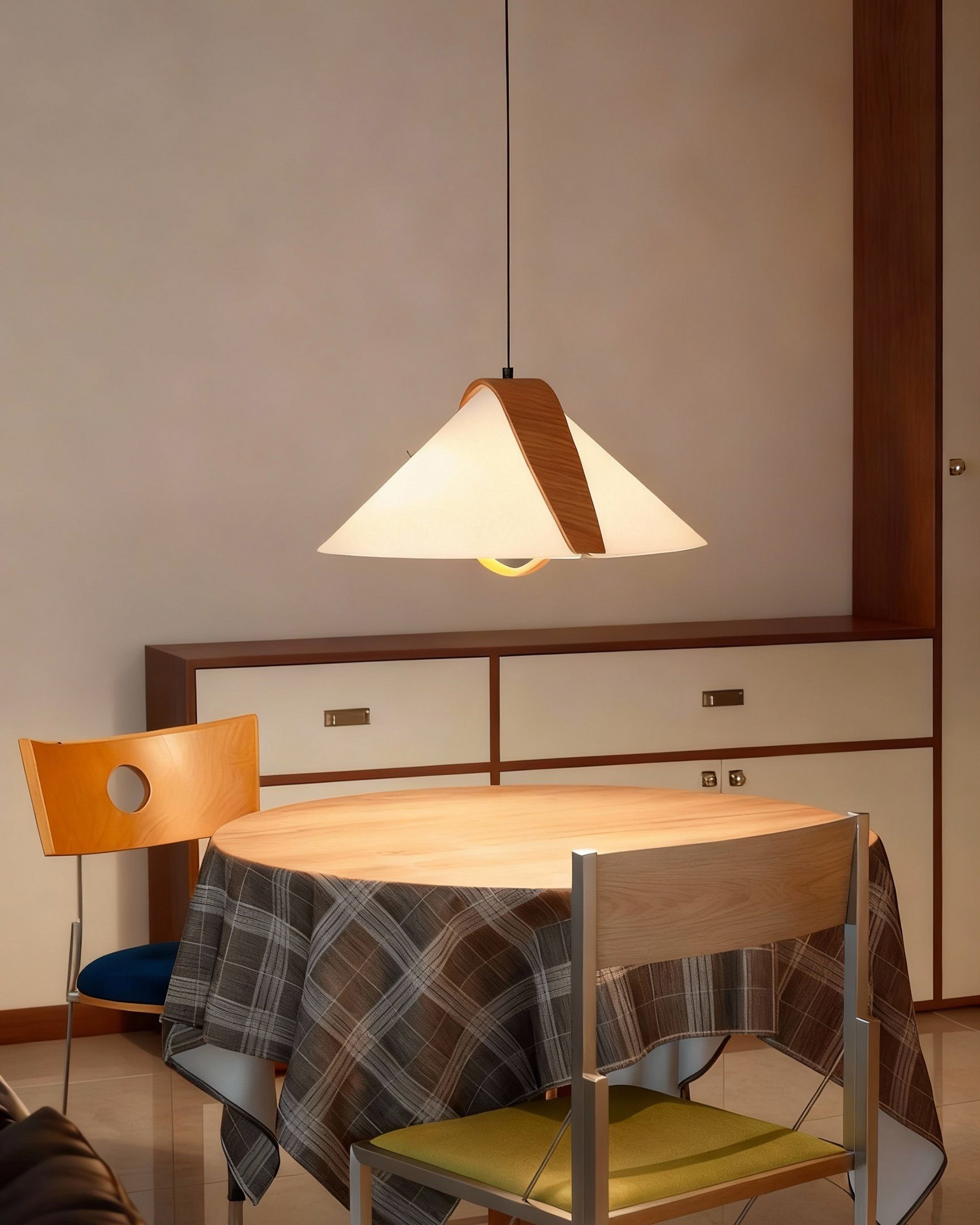 Adjustable Linen Pendant Light