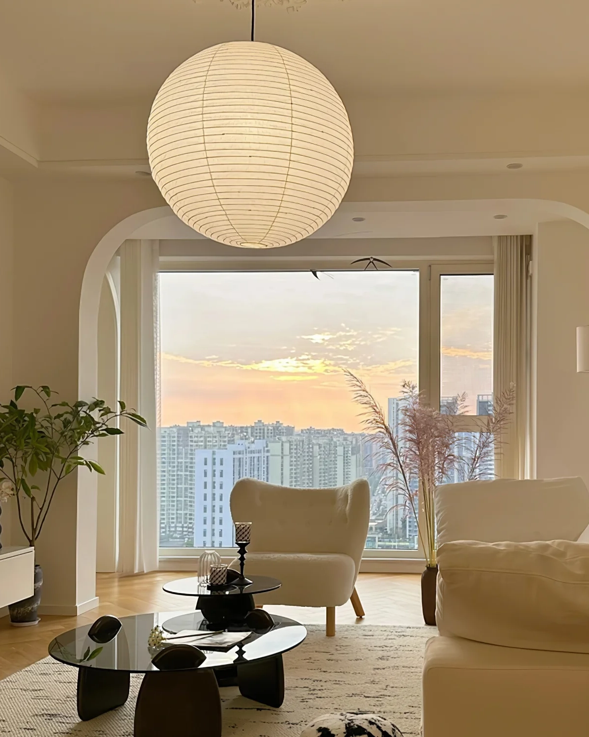 Akari A Round Swag Light