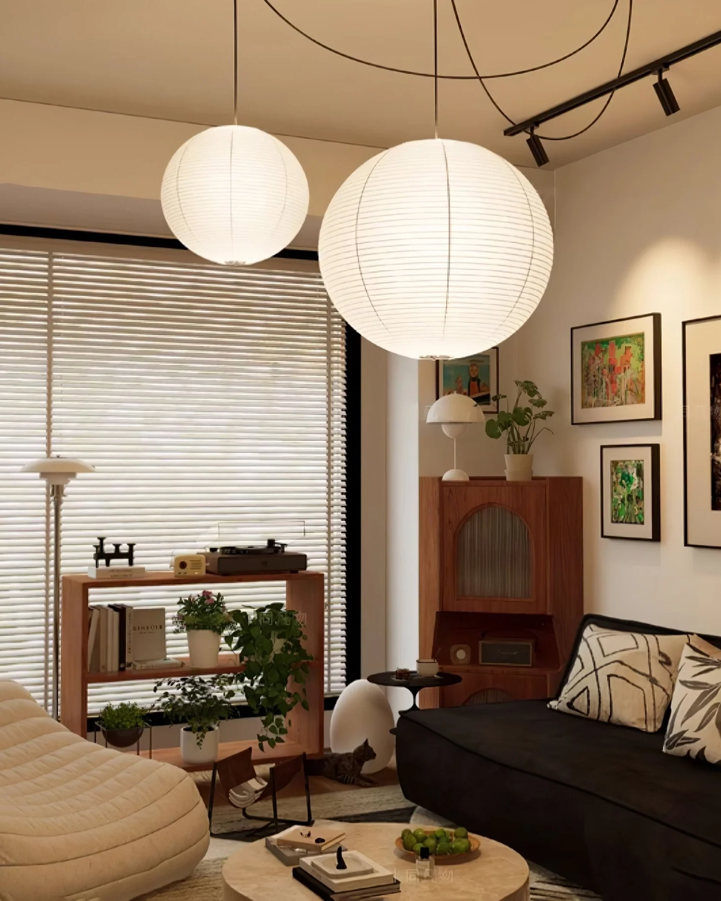 Akari A Round Swag Light