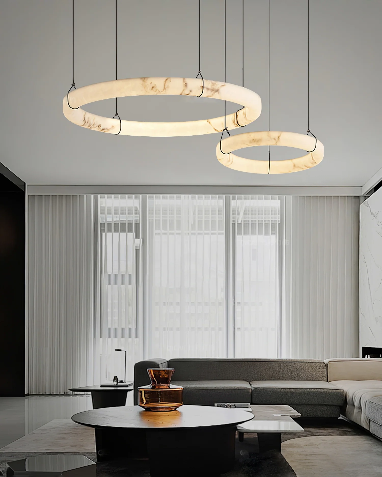 Alabaster Ring Pendant Lamp