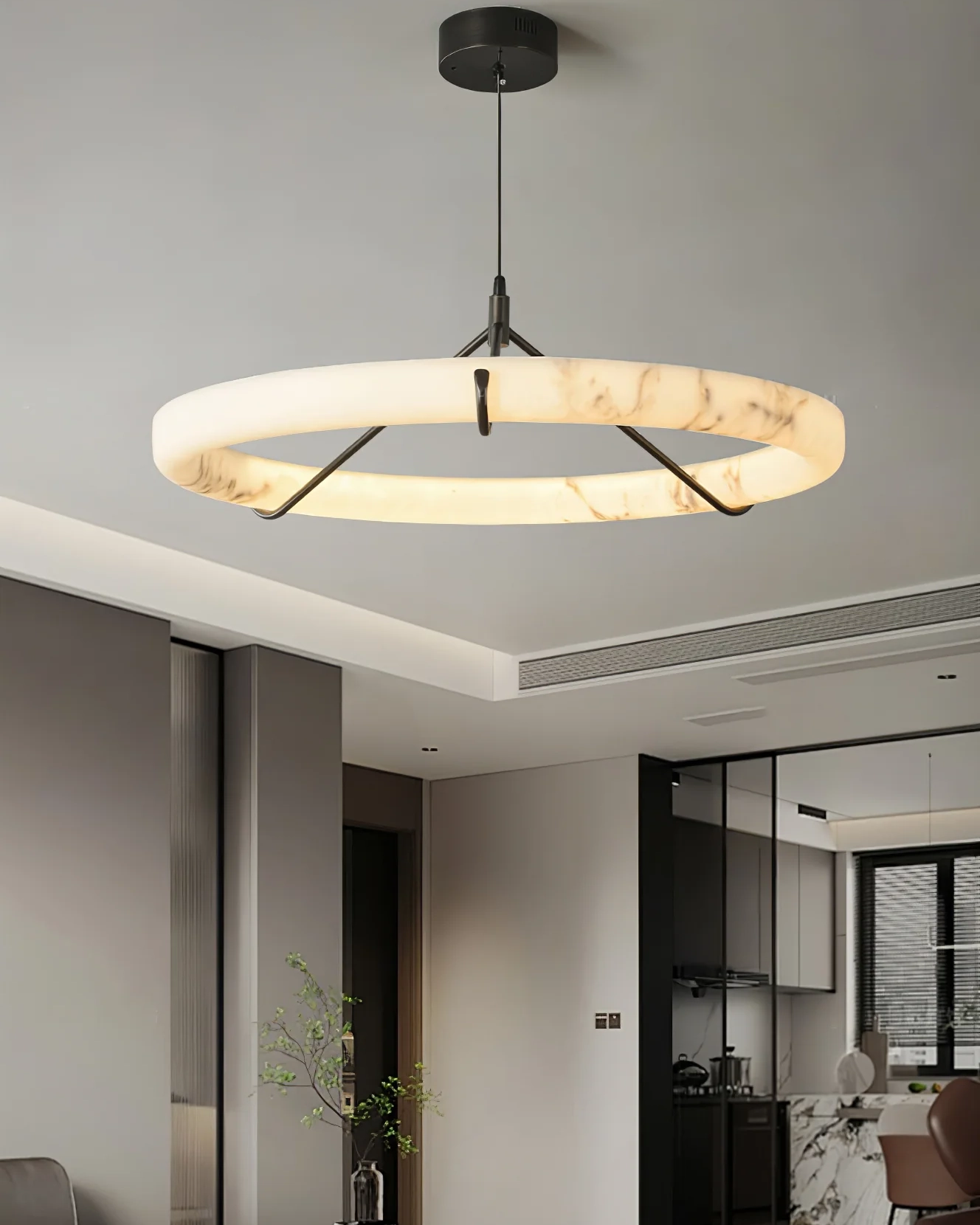 Alabaster Ring Pendant Lamp
