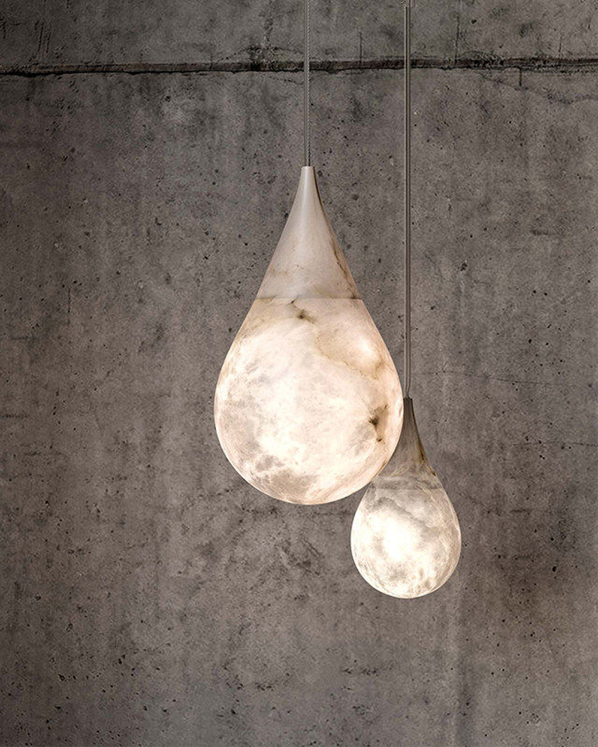 Alabaster Tear Pendant Light