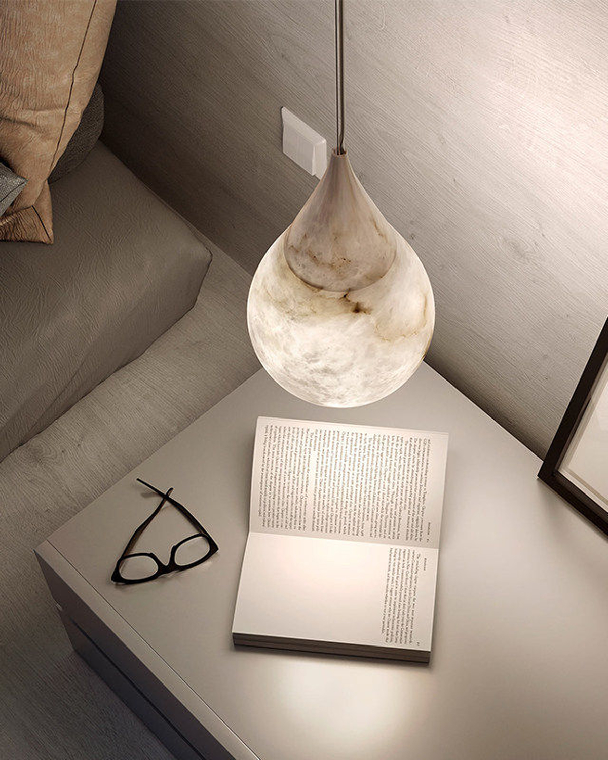 Alabaster Tear Pendant Light