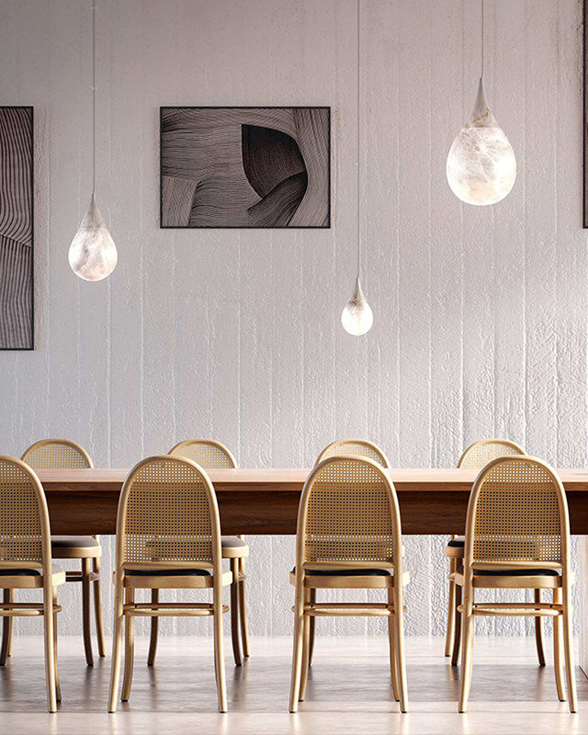 Alabaster Tear Pendant Light