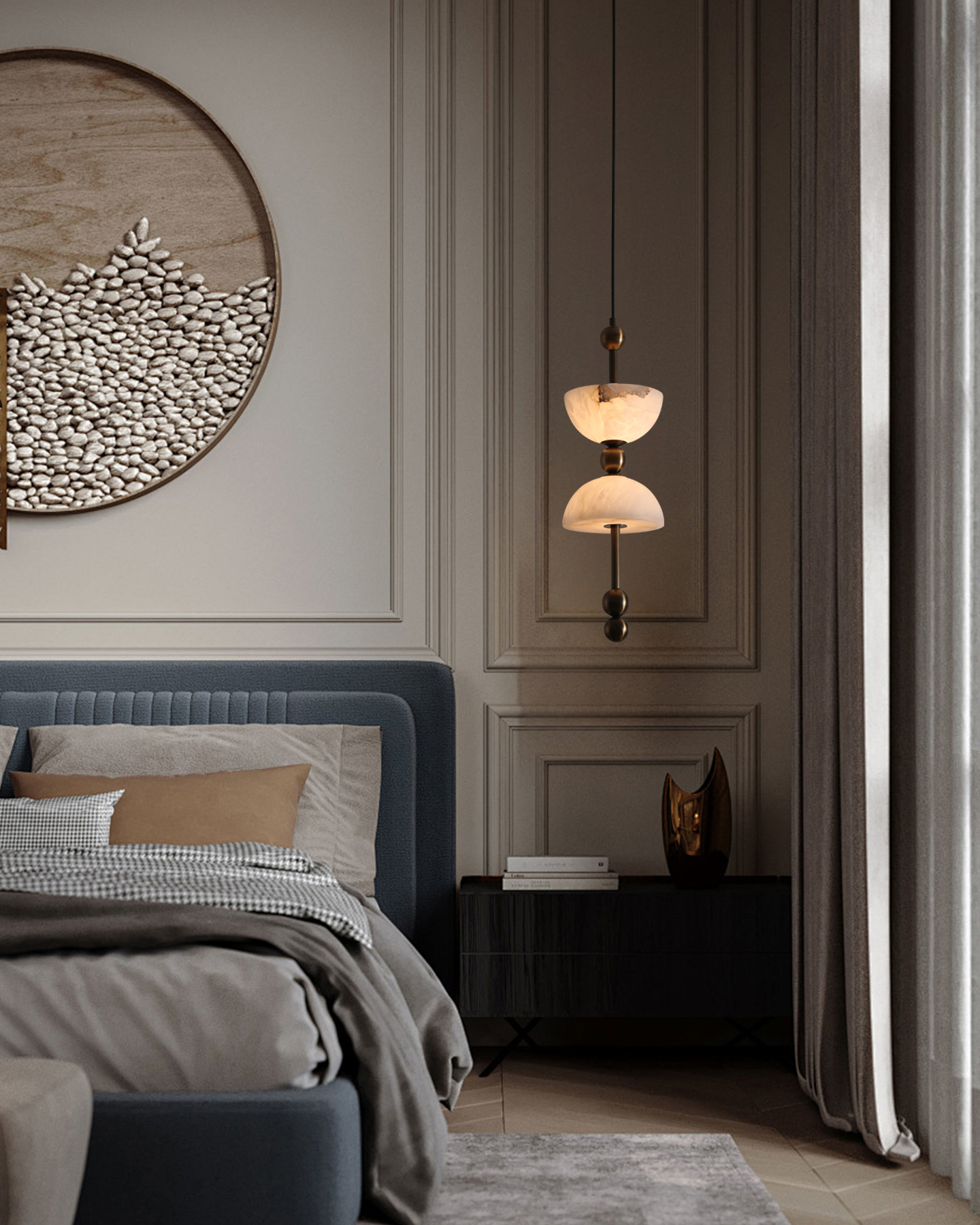 Alabaster Totem Pendant Light