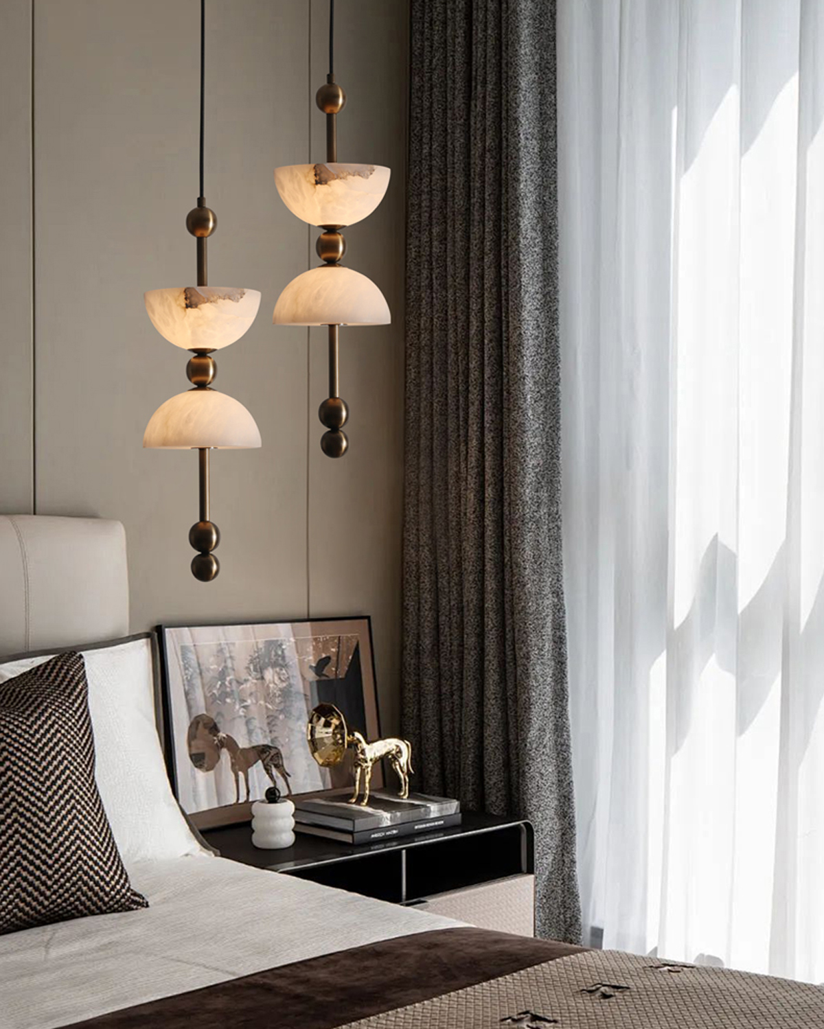 Alabaster Totem Pendant Light