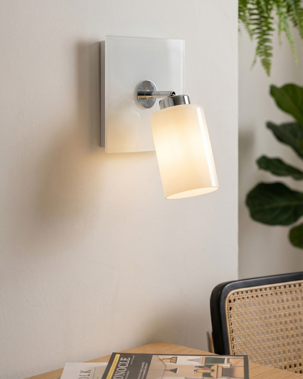Alba Milk Glass Wall Sconce