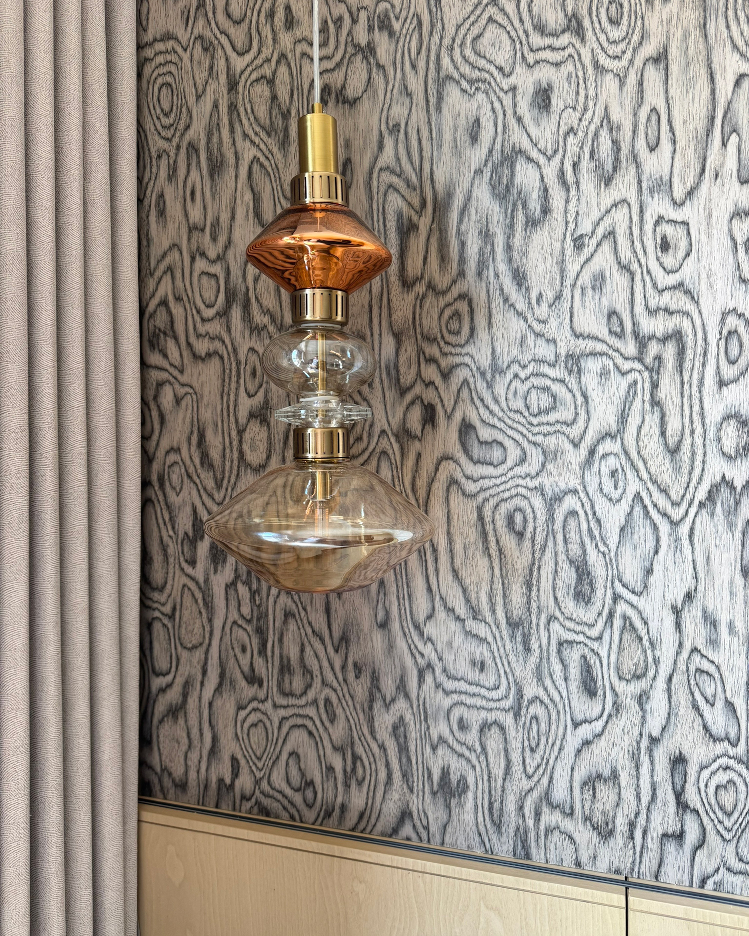 Amber Rhythm Glass Pendant Light