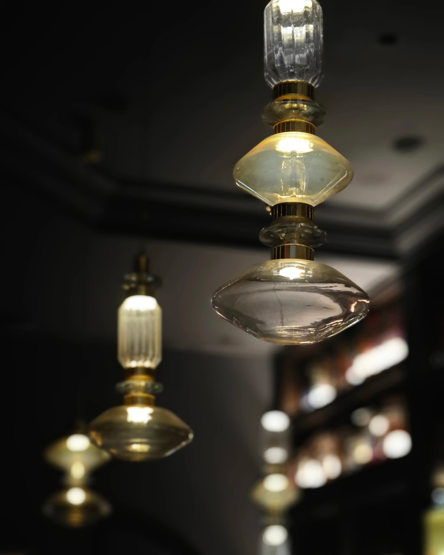 Amber Rhythm Glass Pendant Light