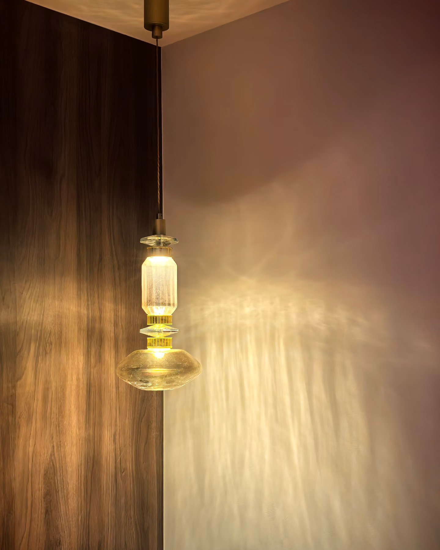 Amber Rhythm Glass Pendant Light