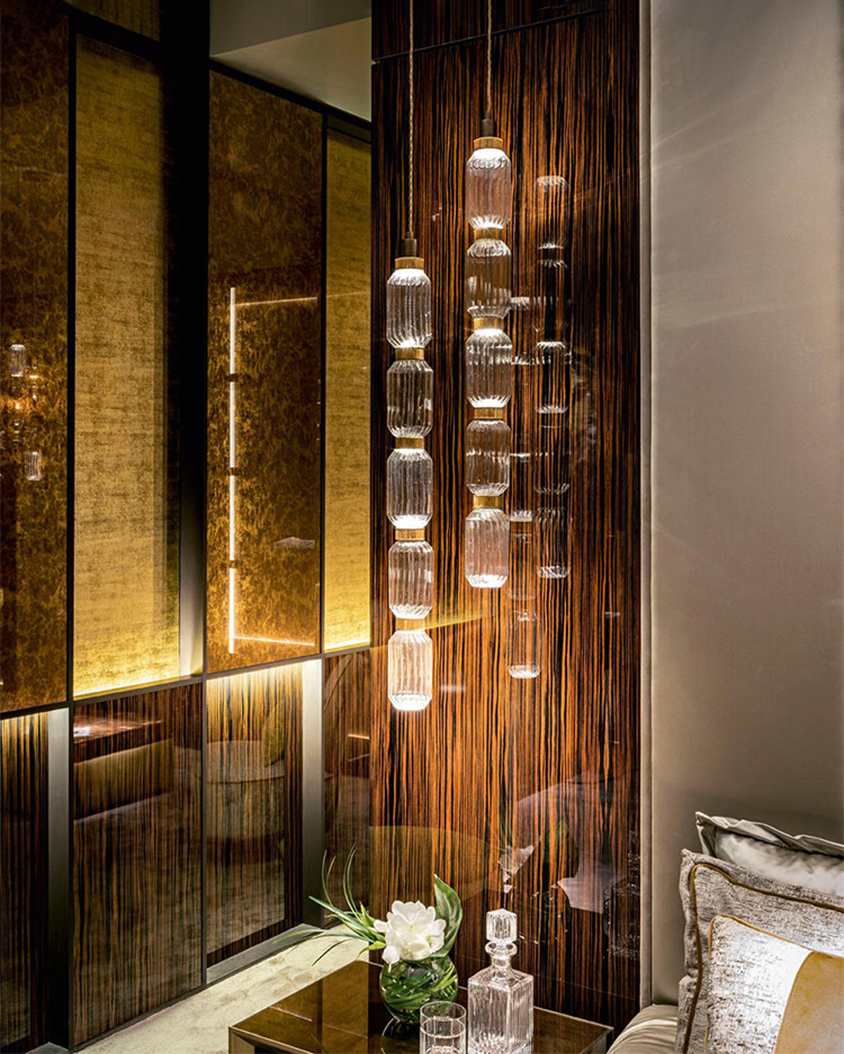 Amber Rhythm Glass Pendant Light