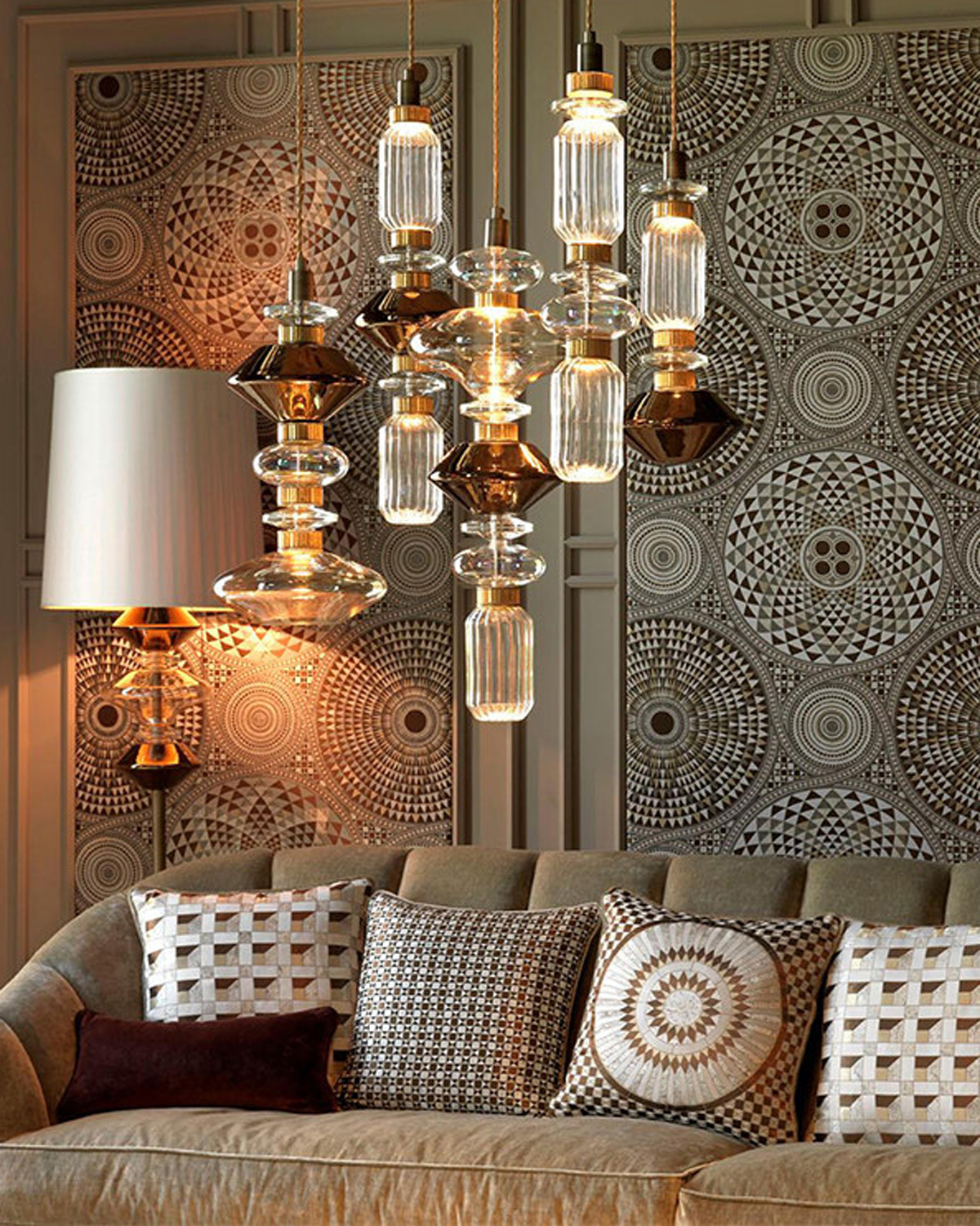 Amber Rhythm Glass Pendant Light