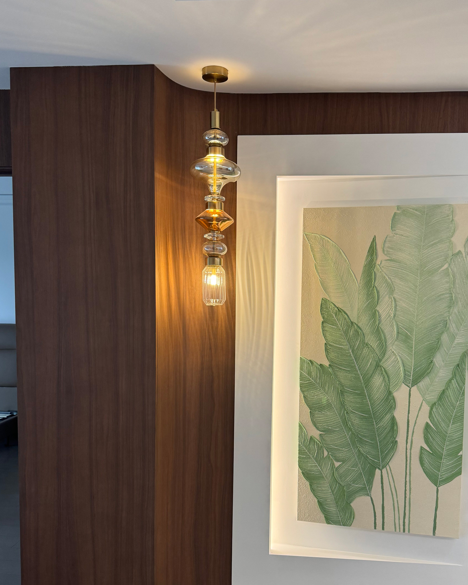 Amber Rhythm Glass Pendant Light