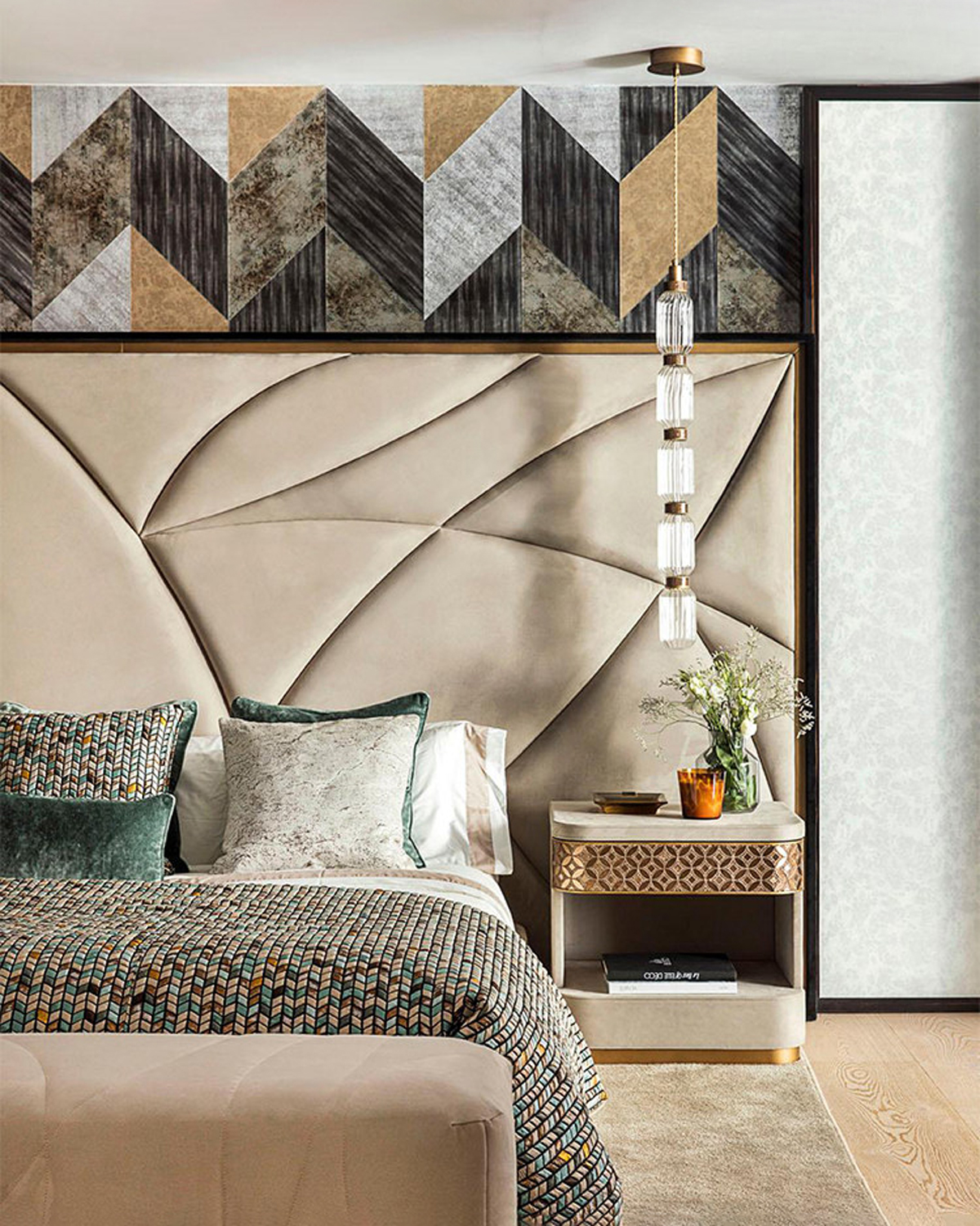 Amber Rhythm Glass Pendant Light