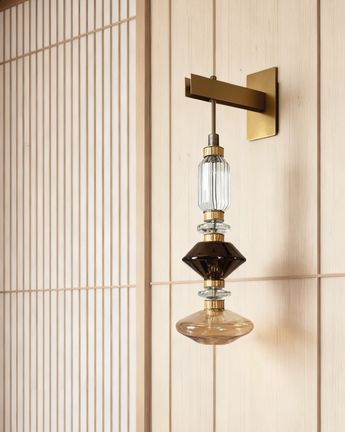 Amber Rhythm Glass Wall Light