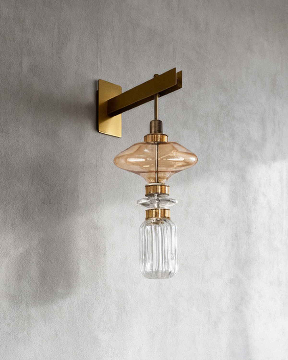 Amber Rhythm Glass Wall Light