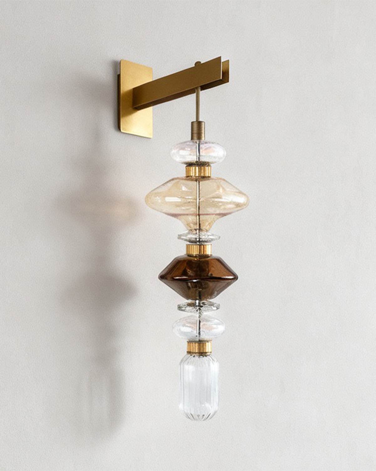 Amber Rhythm Glass Wall Light