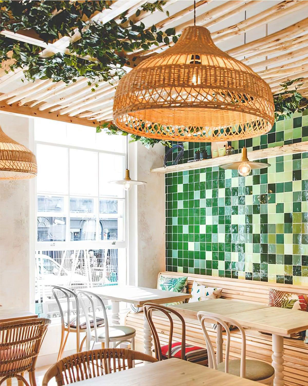 Artisanal Rattan Dome Pendant Lamp