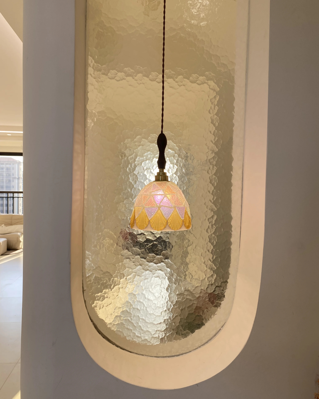 Aurora Seashell Mosaic Pendant Light