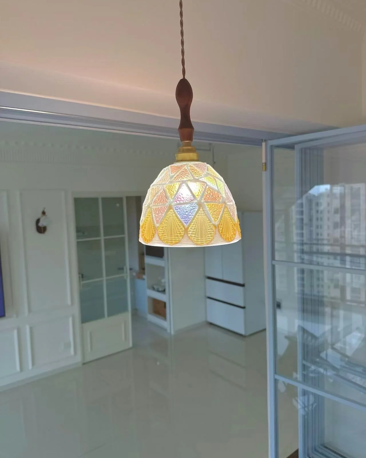 Aurora Seashell Mosaic Pendant Light