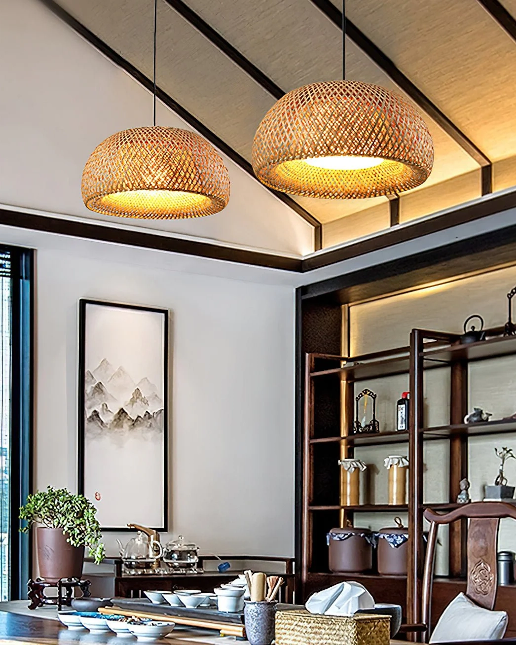 Bamboo Braided Pendant Lamp