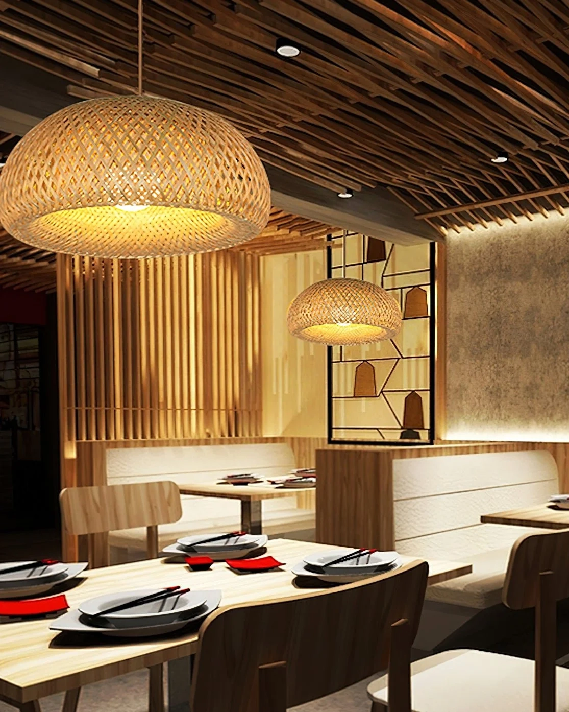 Bamboo Braided Pendant Lamp