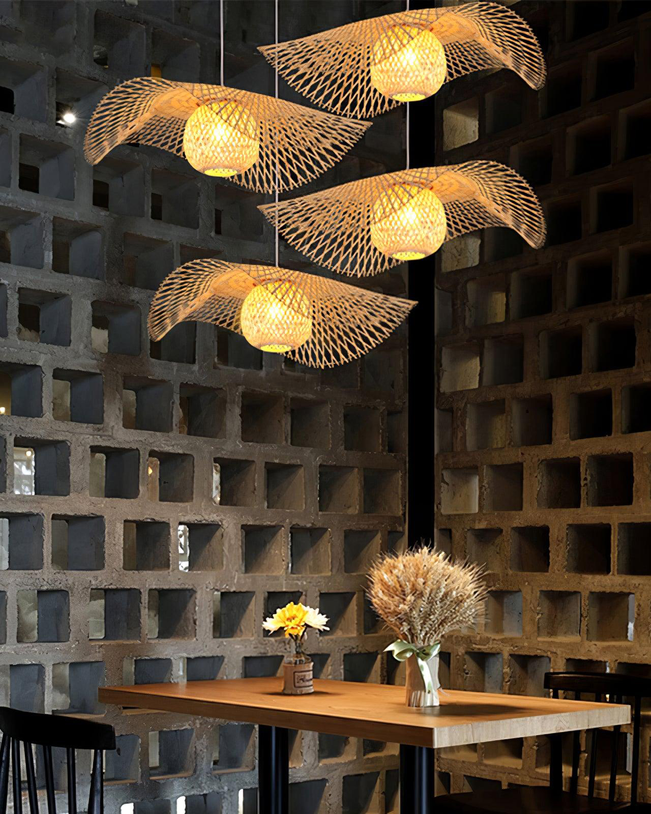 Bamboo Frame Pendant Lamp