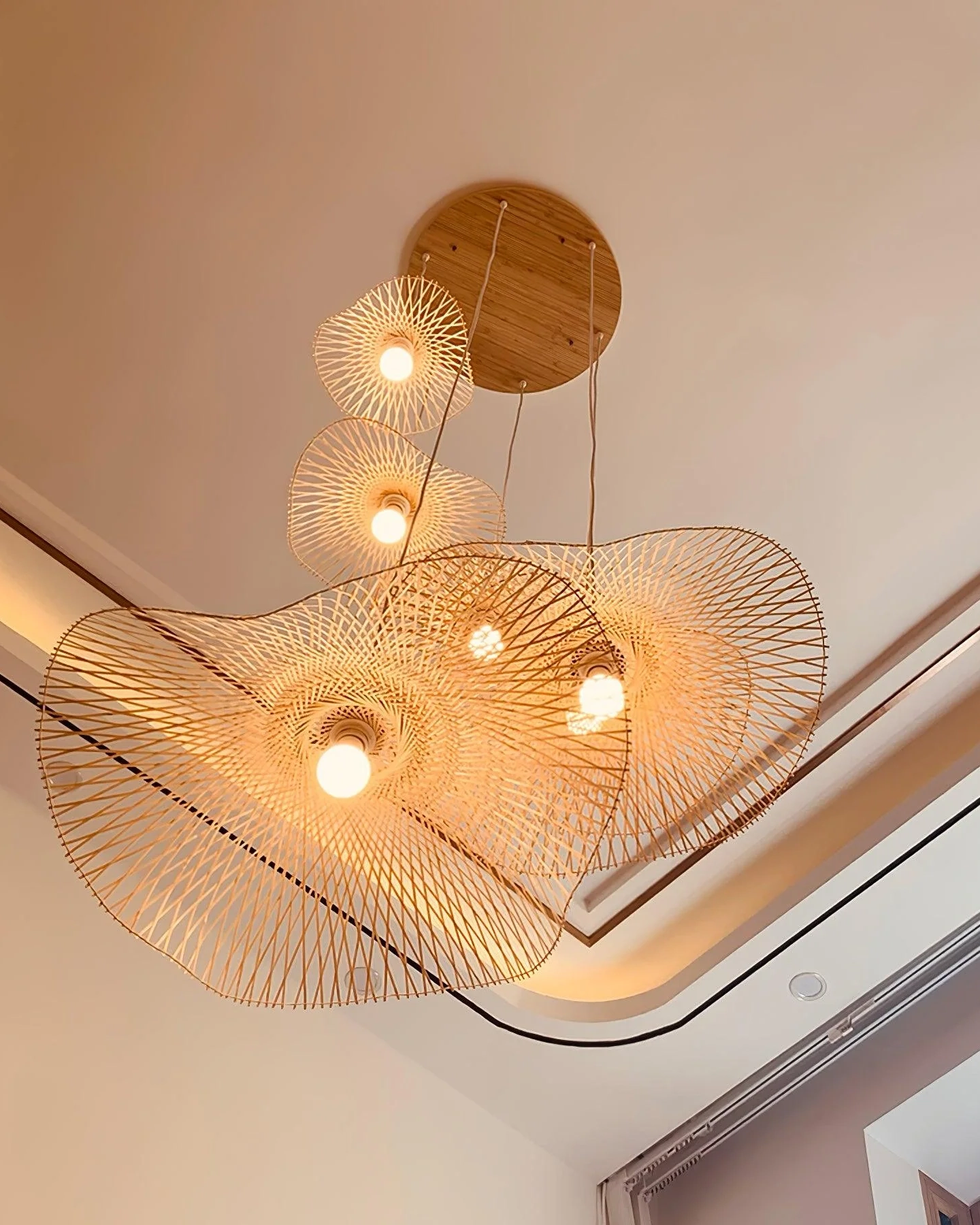 Bamboo Frame Pendant Lamp