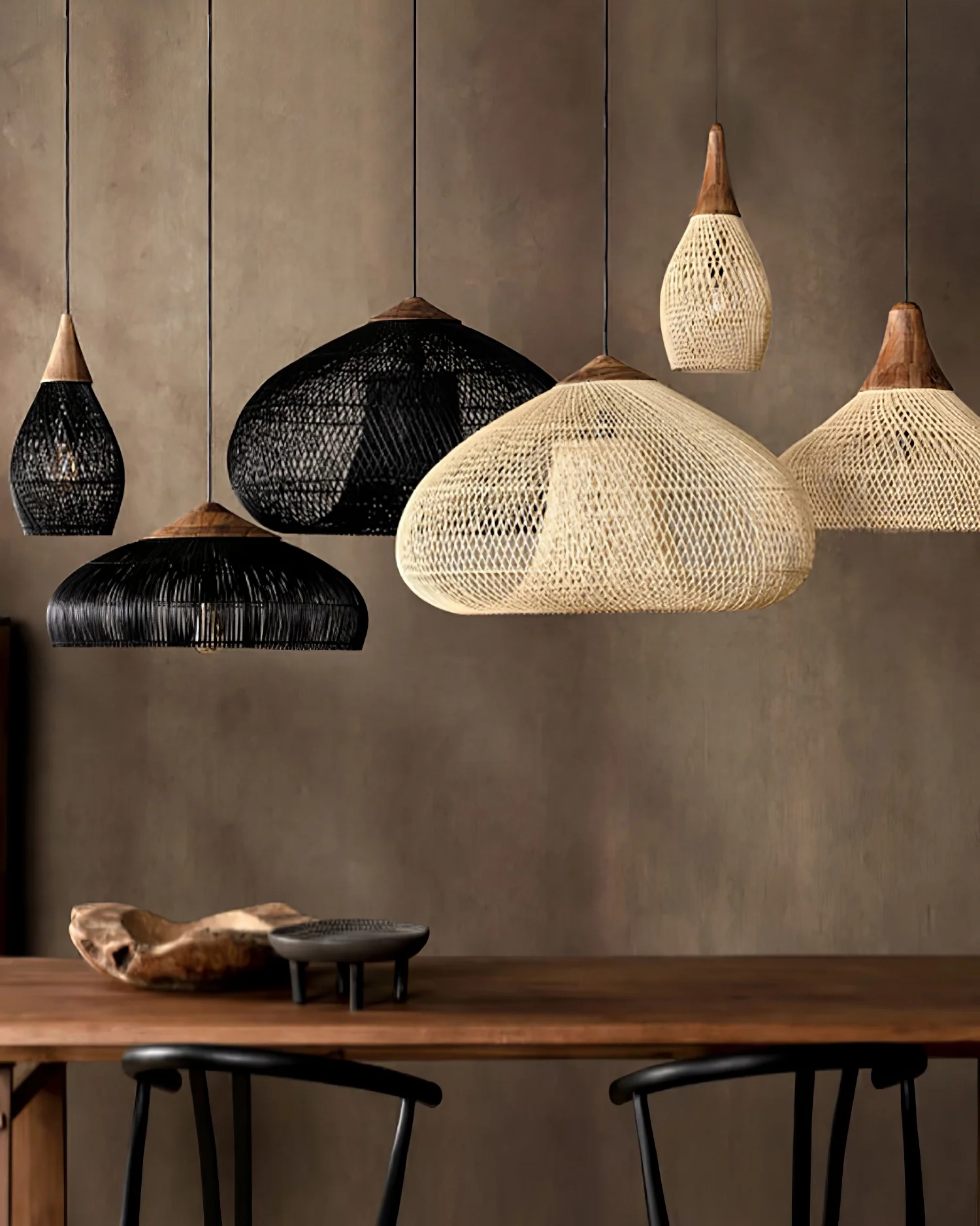 Braided Rattan Pendant Lamp