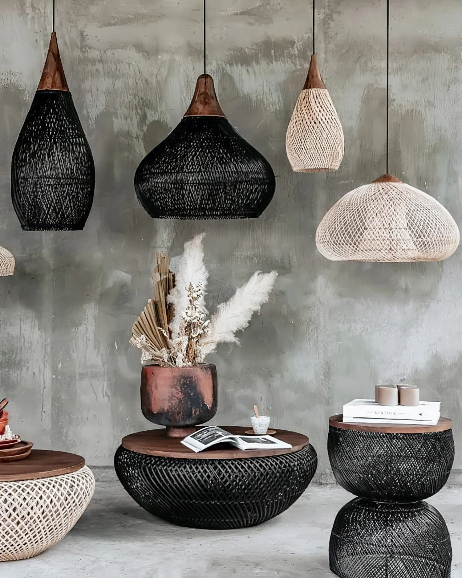 Braided Rattan Pendant Lamp