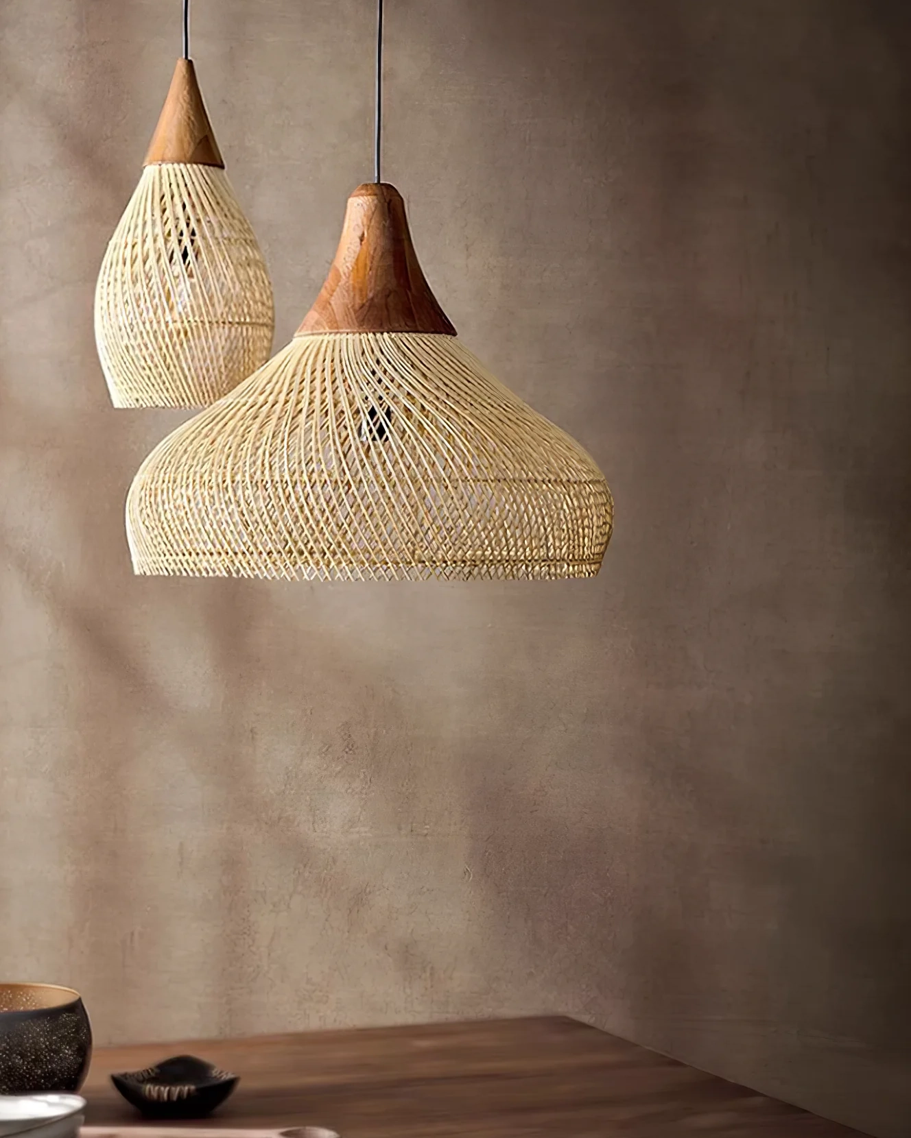 Braided Rattan Pendant Lamp