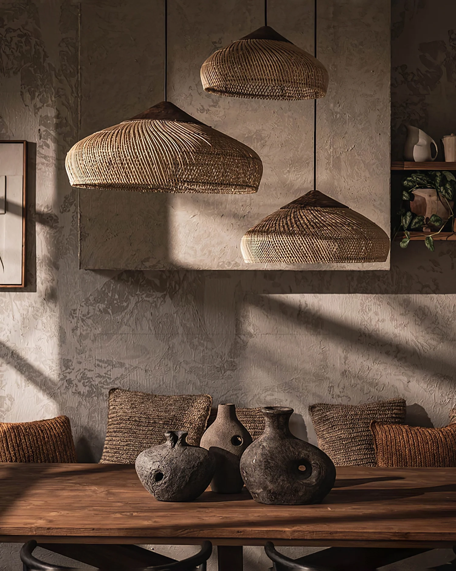 Braided Rattan Pendant Lamp