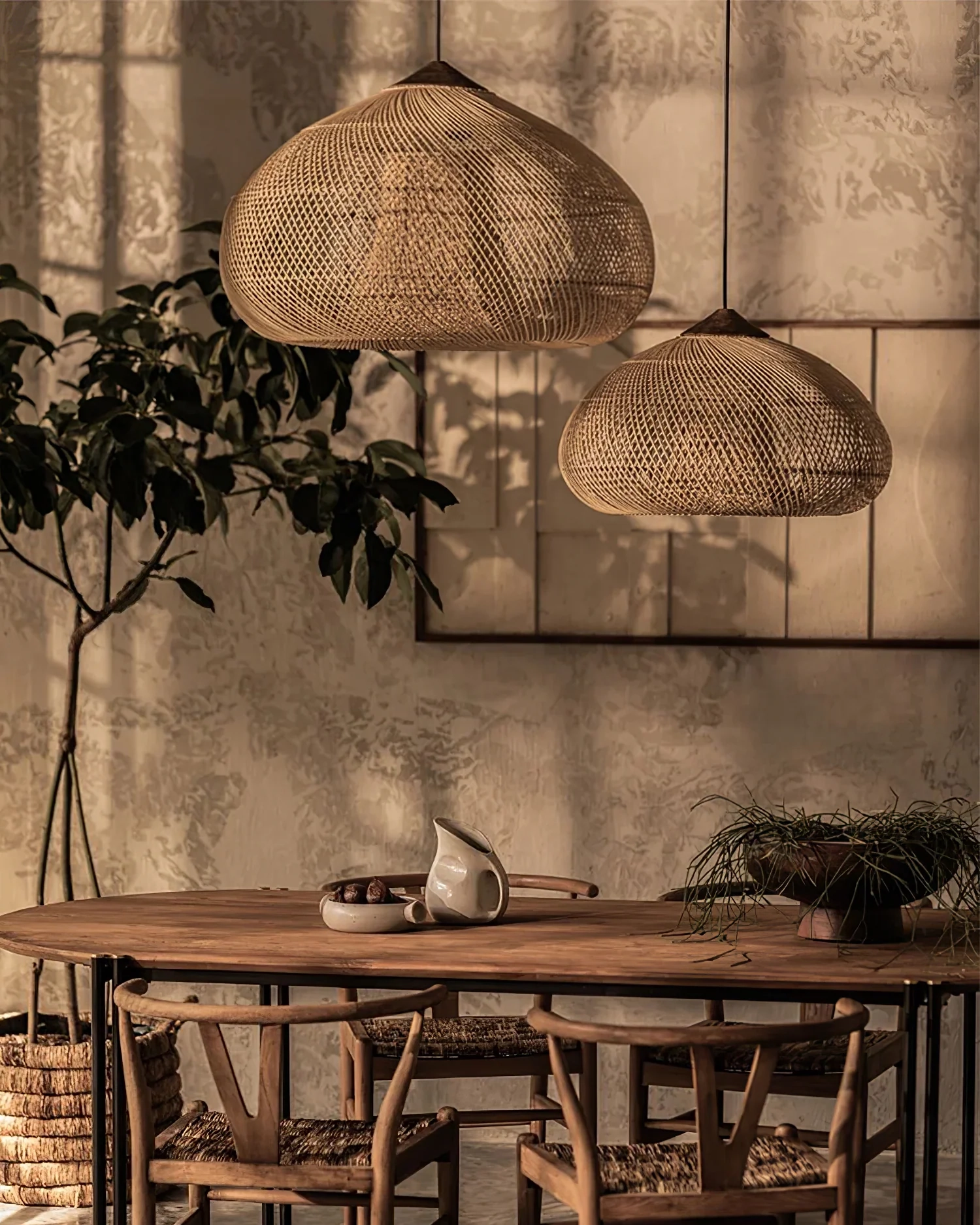 Braided Rattan Pendant Lamp