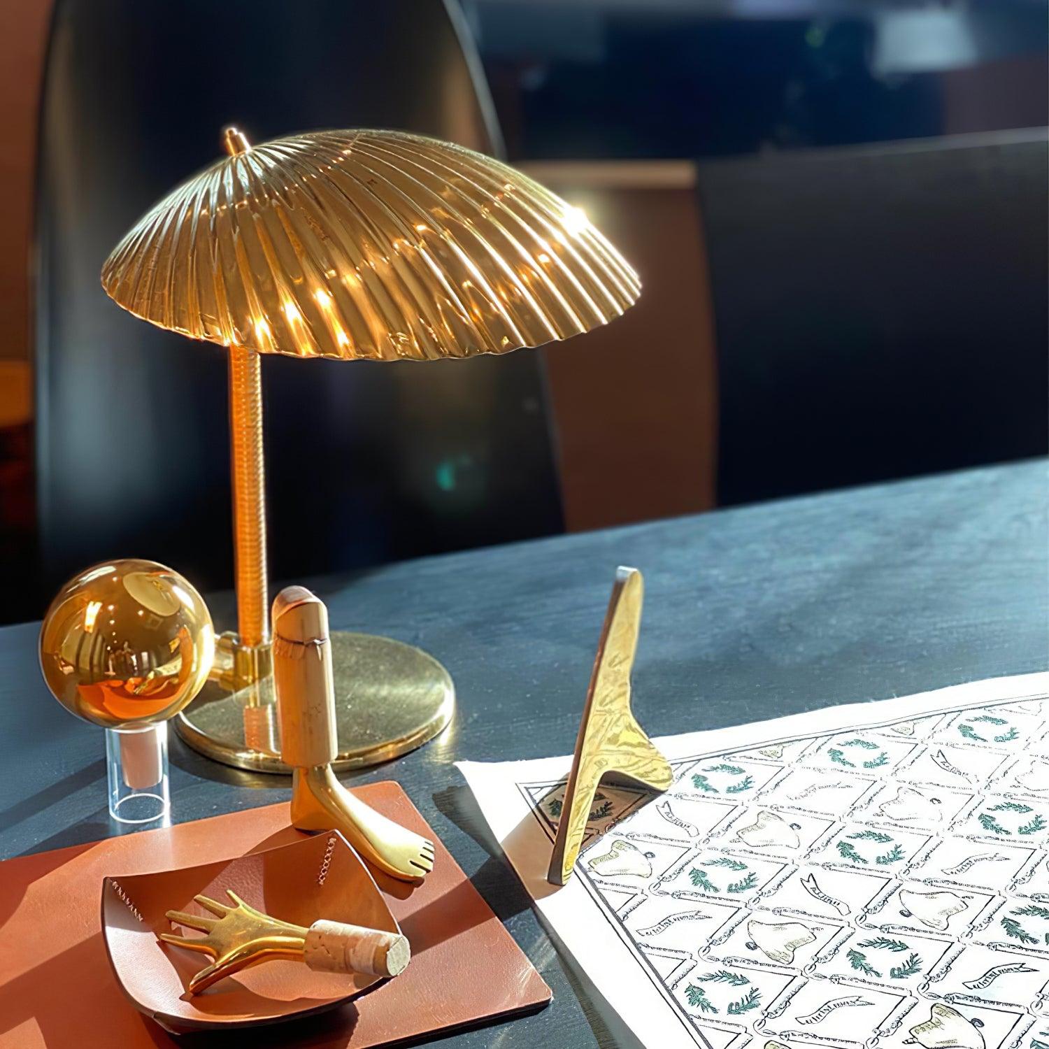 Brass Shell Table Lamp-elegalight