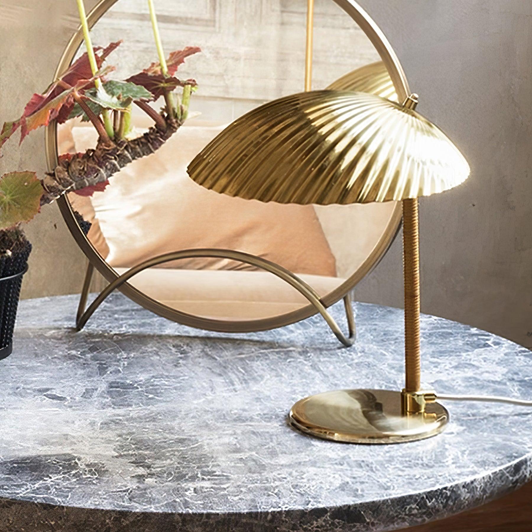 Brass Shell Table Lamp-elegalight