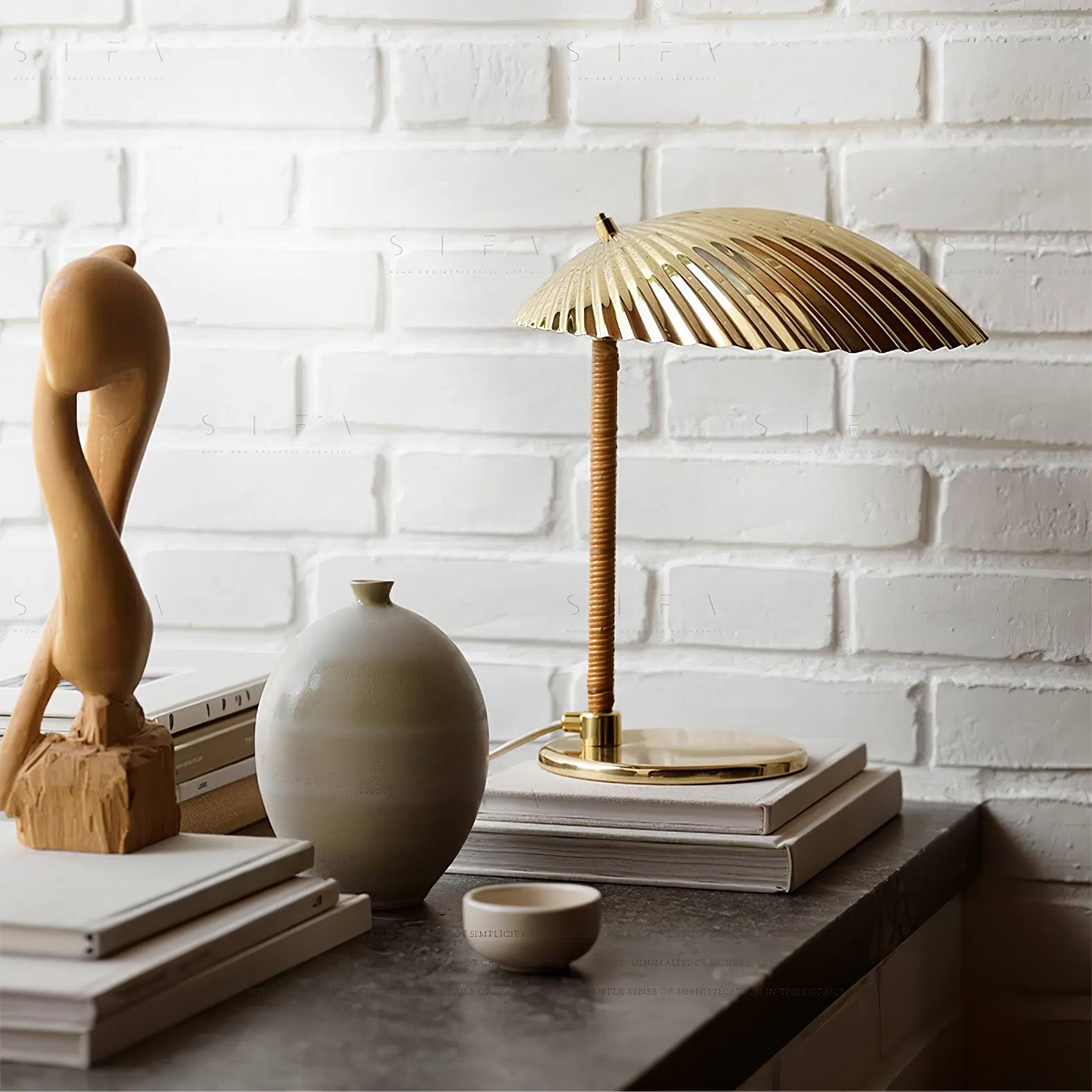 Brass Shell Table Lamp-elegalight