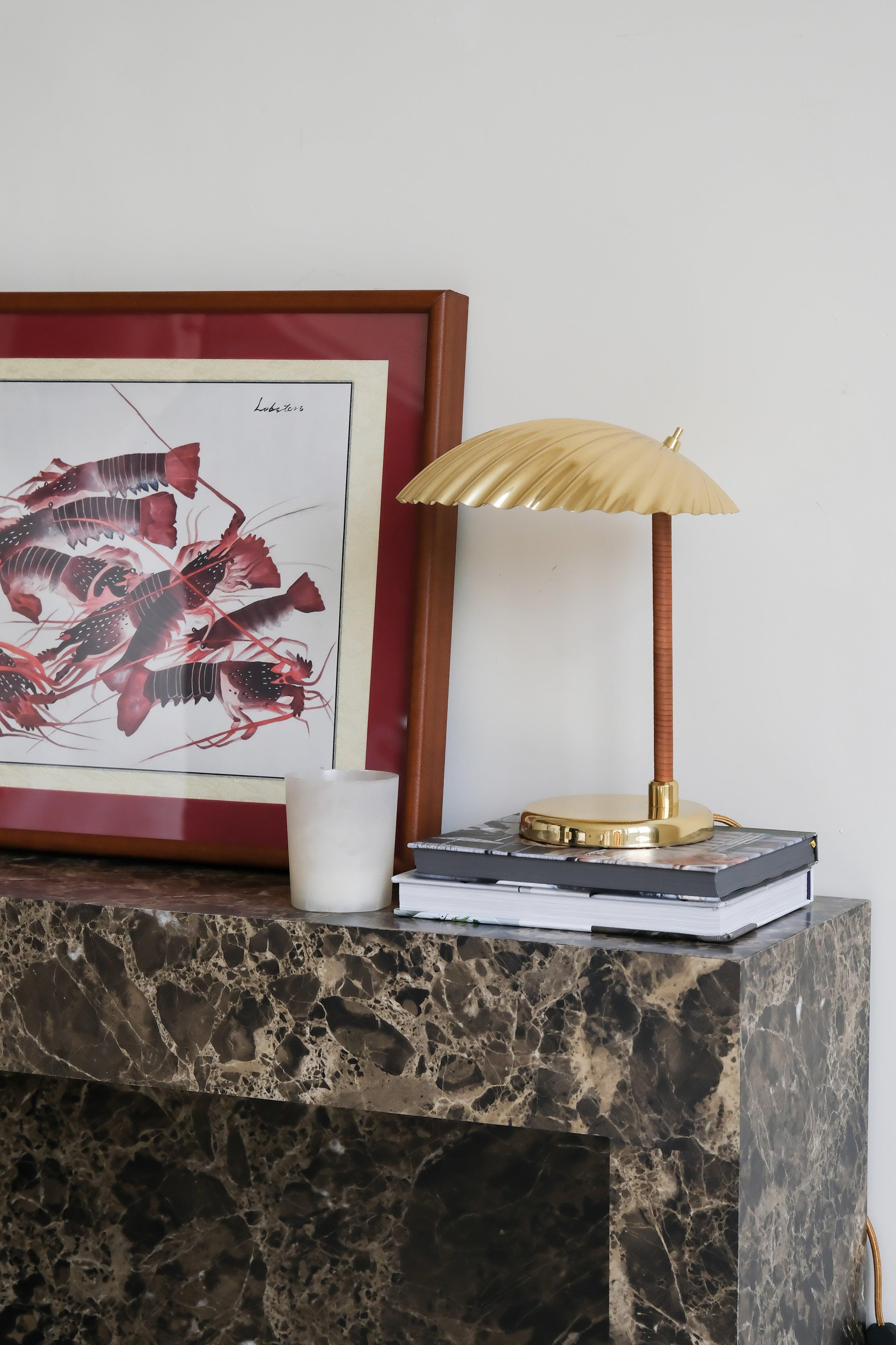 Brass Shell Table Lamp-elegalight