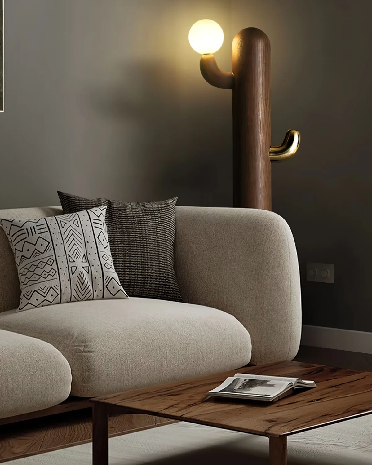 Cactus Wood Floor Lamp