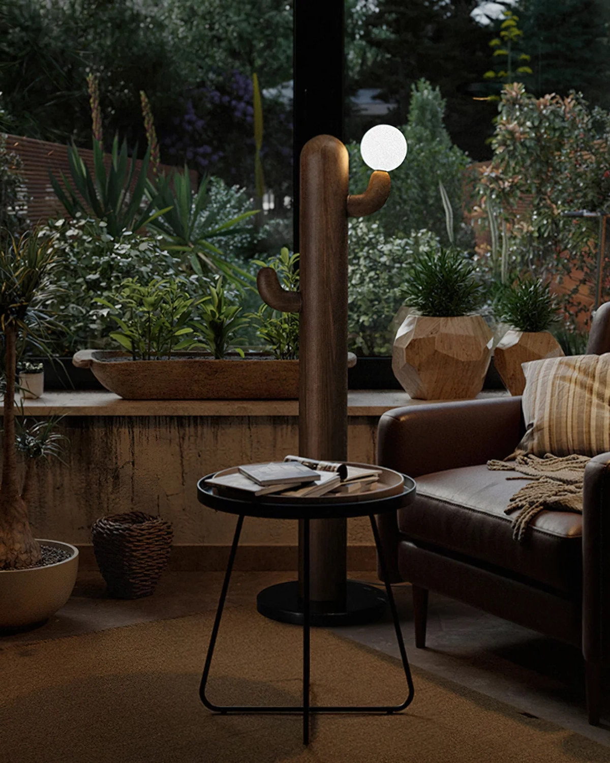 Cactus Wood Floor Lamp