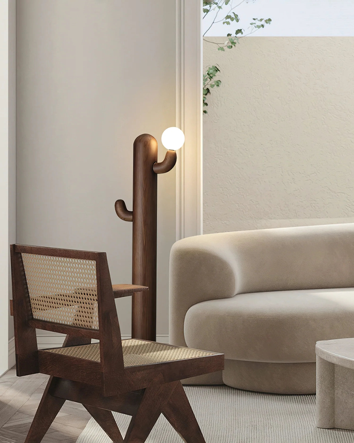 Cactus Wood Floor Lamp