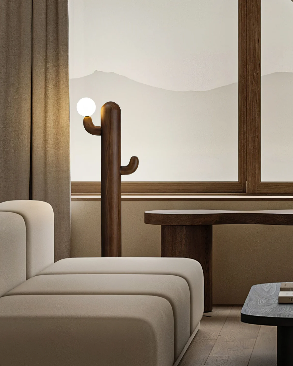 Cactus Wood Floor Lamp