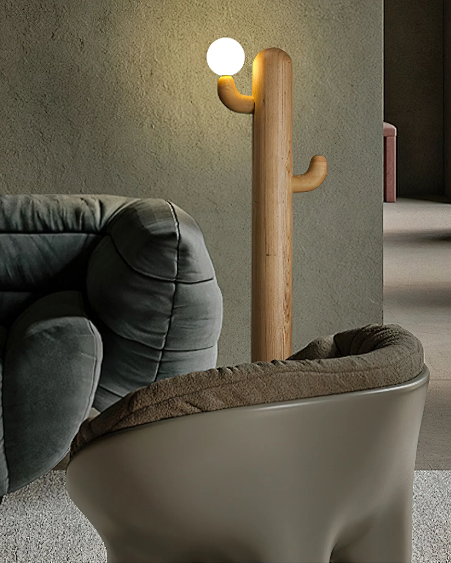 Cactus Wood Floor Lamp