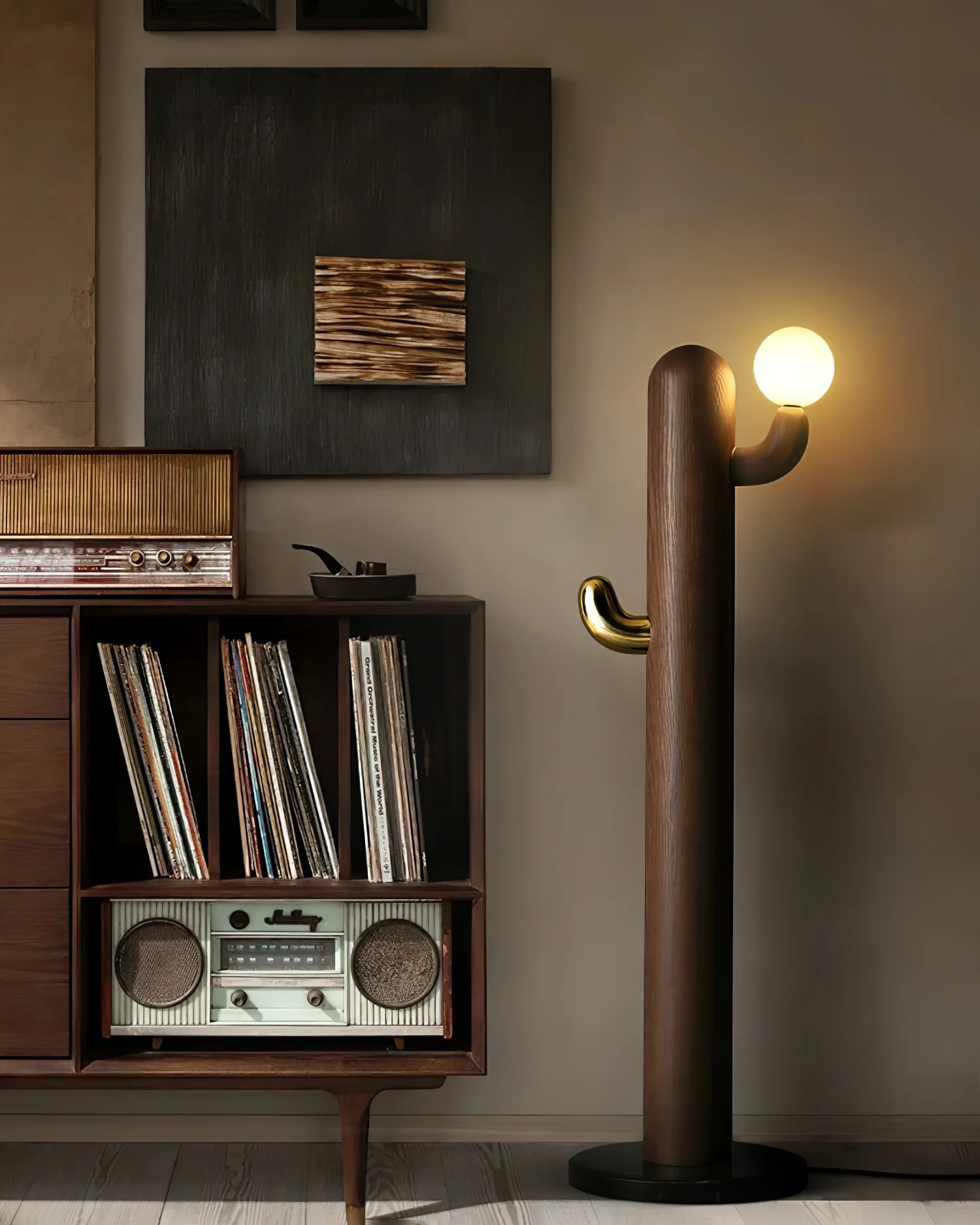 Cactus Wood Floor Lamp